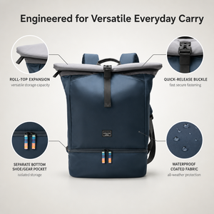 Sac à dos unisexe tendance, étanche, antivol, pour ordinateur portable, avec fermeture éclair USB, doublure en nylon et polyester, capacité de 20 à 39 L, physiologique - Product Image 5