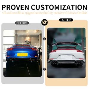 高性能ダブルデッキリアスポイラーポルシェ911 991.2 GT3ドライカーボンファイバーリア空力キット - Product Image 2