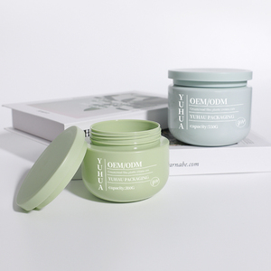 Tarro Cosmético de Boca Ancha con Tapa de Rosca, PET Verde Esmerilado de 300/550g, para Crema Facial, Exfoliante Corporal y Manteca Corporal - Product Image 1