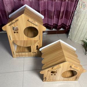 Maison en bois moderne résistante aux intempéries pour chat, avec montage facile et fermeture à bouton, vis pour animaux de compagnie OEM - Product Image 2