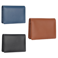 Dompet Bisnis Vintage Kulit PU Coklat Anti RFID untuk Kartu Kredit & Paspor dengan Logo Embos untuk Pria