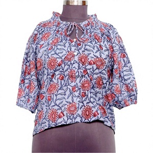 Blusas de Mujer Cómodas, Elegantes y Dulces de Estilo Vintage con Estampado Floral, 100% Algodón, Transpirables y de Diseño Ecológico para Mujeres Activas - Product Image 1