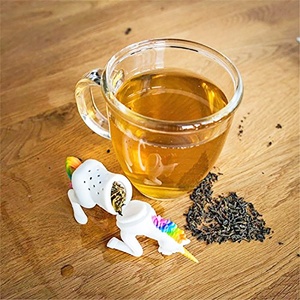 Blanco personalizado unicornio caballo forma libre de BPA silicona Infusor de té - Product Image 4
