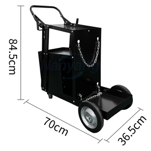 Chariot de soudage en acier à 4 tiroirs, 2 chaînes en zinc, chariot de soudeur MIG universel à roulettes, roues de 7 pouces - Product Image 2