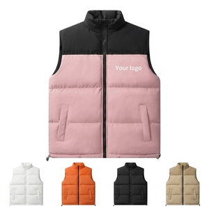 Gilet matelassé unisexe personnalisé avec logo, col montant, imperméable, chaud et épais pour l'extérieur, <span class=keywords><strong>sans</strong></span> manches - Product Image 1