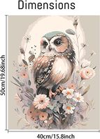 Mrnsiet Kit de Peinture à l'Huile Moderne Écologique Imprimée par Numéros pour Adultes, Motif Hibou, avec Toile, Décoration Murale pour la Maison 16x20 pouces