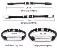 Bracelet Chargeur Usb pour hommes, téléphone torsadé, portable, multi-aimant, câble de Recharge Triple, Bracelet pour hommes, cuir PU, HRD