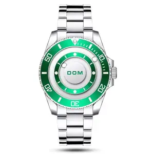 DOM创意滚动指针磁性男士时尚防水钢带手表潮流新款个性男士球表