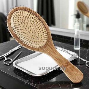 Biểu Tượng Tùy Chỉnh Bằng Gỗ Bàn Chải Tóc Thép Bàn Chải Tóc Với Kim Loại Lông Cho Da Đầu Massage Tóc Tăng Trưởng Bàn Chải Tóc Cho Tất Cả Các Loại Tóc - Product Image 2
