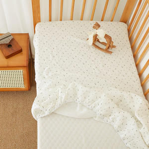 Draps de lit pour bébé en coton biologique 100% - Tissu crêpe - Muslin - Doux - <span class=keywords><strong>Drap</strong></span>-housse pour <span class=keywords><strong>berceau</strong></span> - Product Image 5