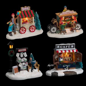Expositor navideño con LED, 12.7x5.7cm, altura 9.5cm, funciona con pilas, surtido - Product Image 1