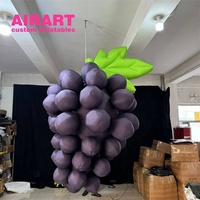 Sculpture gonflable en forme de grappe de raisin artificielle, décoration gonflable personnalisée en forme de fruits violets pour vitrine de centre commercial