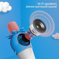 Microphone karaoké Bluetooth 5.0 pour enfants, lecteur de musique intelligent portable 4Ω 5W, changeur de voix TWS Duet avec lumière LED