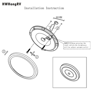Chính hãng biển <span class=keywords><strong>RV</strong></span> Dimmer ChuyểN 12 V Trần <span class=keywords><strong>LED</strong></span> Dimmer 3 Wát ấm trắng ánh sáng có thể được sử dụng trong Caravan trên du thuyền nội thất đèn - Product Image 5