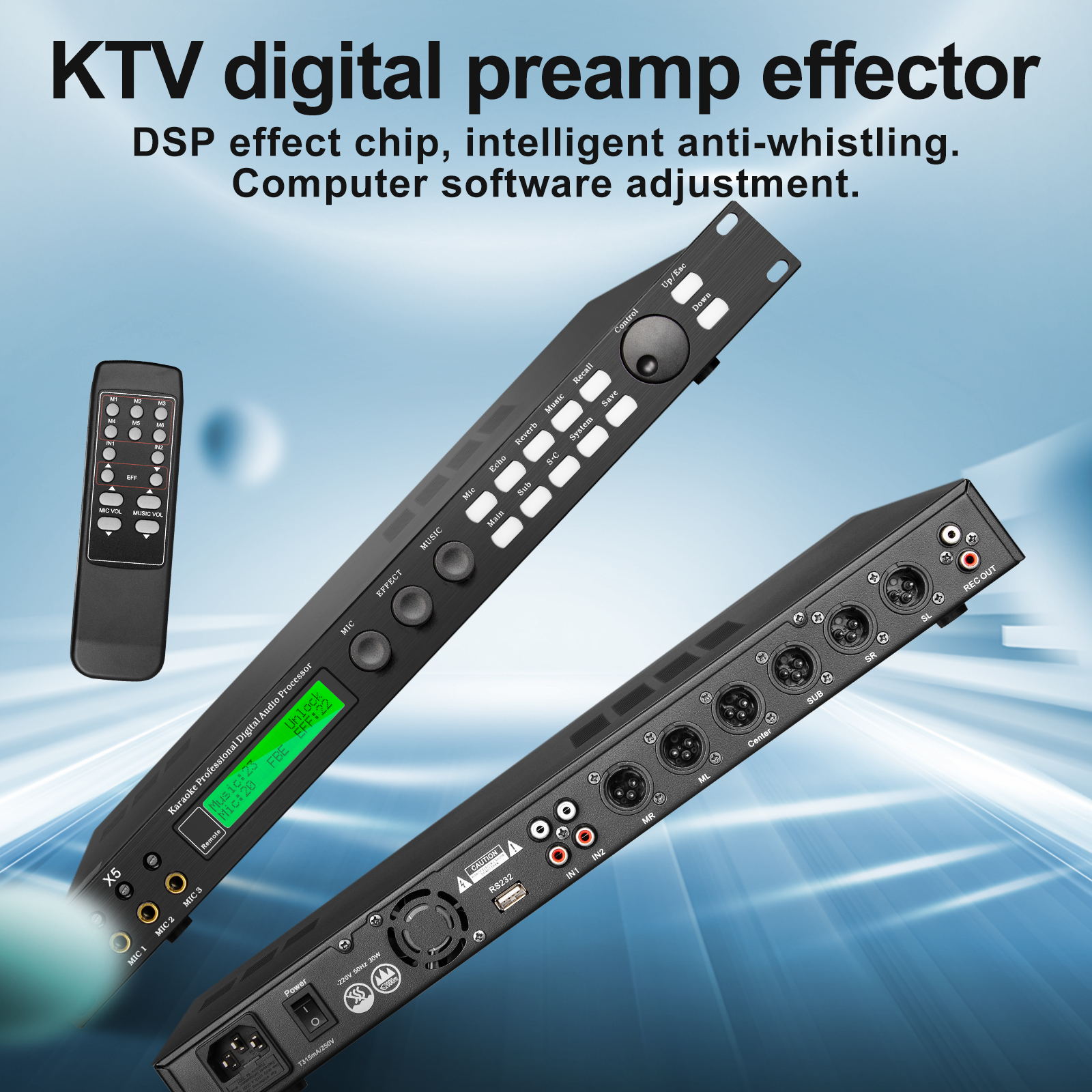 Depusheng X5 Digital Audio Processor - KTV Pre-Effector for Home
