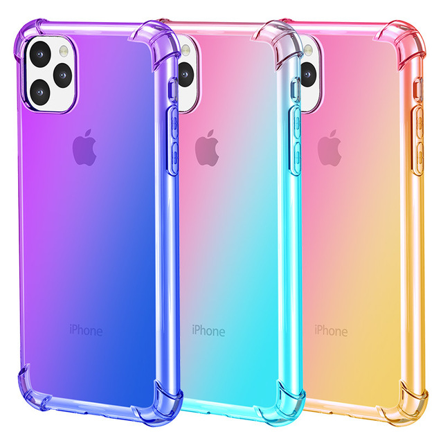 2021 New Fashion Gradient Colors Soft Shock Proof TPU Phone Case Cover for iPhone X XR XS Max