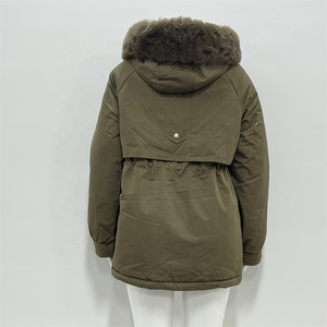 <span class=keywords><strong>Parka</strong></span> d'hiver pour <span class=keywords><strong>femme</strong></span>, longue, coupe-vent, à capuche, chaude, en polyester, avec col en fourrure épaisse et cordon de serrage à la taille - Product Image 3