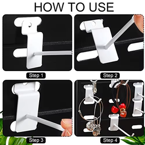 Crochets de présentation pour mur à lattes, simple fil, en fer, noir et blanc, accessoires pour magasin - Product Image 6