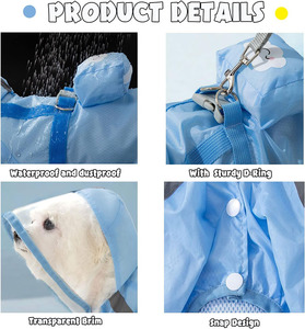 कुत्ते रेनकोट और बारिश जूते सेट पूर्ण-कवरेज के साथ चिंतनशील कुत्ते जैकेट छोटे मध्यम कुत्तों के लिए Backbag - Product Image 4