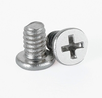 Vis à tête plate fine en acier au carbone nickelé LeGood Metric, grade 4, filetage standard pour téléphones portables et montres connectées