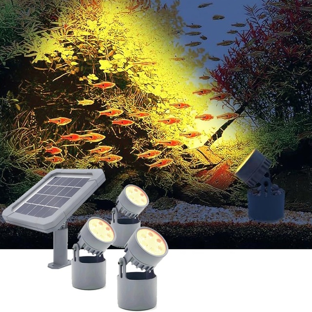Modern 3-in-1 Solar Pond Light IP68 Waterproof ABS Warm White for Garden Pool Fountain and Smart Landscape Lighting