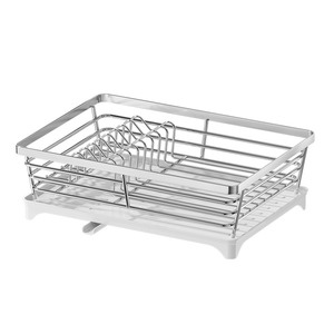 Égouttoir à vaisselle en acier inoxydable avec plateau de drainage pour évier de cuisine, organisateur de rangement pour assiettes et bols, taille L - Product Image 2