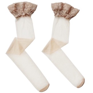 Women's Over The Knee Ultra Thin Lace Stockings 10D Purple Bow Design Four Seasons Wear - Product Image 5