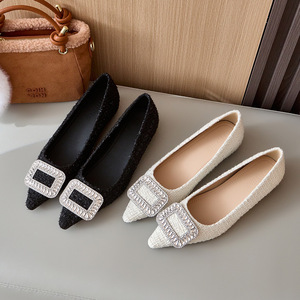 Chaussures habillées <span class=keywords><strong>compensées</strong></span> discrètes en coton pour femmes, rehaussant la taille, idéales pour les fêtes et le bureau - Product Image 2
