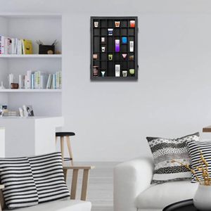 MandosaXXL vitrines en verre accroché au mur 2 portes en verre noir