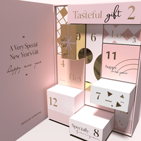 Nouvel An calendrier de l'avent boîte-cadeau personnalisé rose calendrier de l'avent boîte d'emballage 12 jours