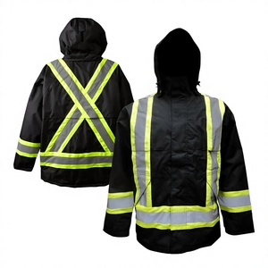 Vêtements de travail de sécurité haute visibilité en polyester réfléchissant Rip-Stop, uniforme de travail unisexe avec poche - Product Image 3