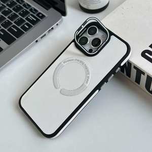 Per Apple per iPhone 11-17 pelle 2-in-1 custodia per Magsafe & 9D vetro temperato Anti-spia compatibile per portafoglio caricatore MagSafe - Product Image 4