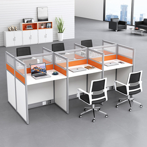 Scrivania Modulare Commerciale con Sistema di Partizione a Pannelli e Gestione Cavi per Uffici Open Space - Product Image 3