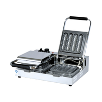 Haute qualité en acier inoxydable Double plaque gaufre Hot Dog Machine 220V nouveau pour hôtels magasins d'alimentation Restaurants haute productivité