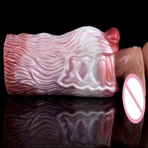 YOCY Liquid Silicone Dual Channel <b>Masturbation</b> Cup Realistic Animal Fox <b>Masturbate</b> Massage Anal Adult Sex Toys - Product Image 2