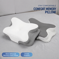 Oreiller ergonomique en mousse à mémoire de forme, réglable, pour le cou, confortable, soulage la douleur cervicale, pour dormeurs sur le côté, le dos ou le ventre, avec housse amovible