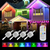 Luces de Navidad para Exteriores, Decoración de Fachadas de Edificios y Hoteles, Control Remoto, IP67, Luces LED RGB de 1W, Fuente de Luz Puntual de PC