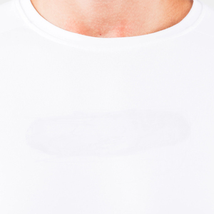 T-shirt da uomo bianca slim fit a girocollo a maniche corte in misto cotone morbido premium, traspirante, ad asciugatura rapida, per palestra e lavoro - Product Image 2