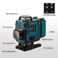 Kit de Nivel Láser Verde Industrial de Gran Capacidad, Alcance de 50m, IP65 Impermeable, Control Remoto Inalámbrico, Carga Rápida Tipo-C
