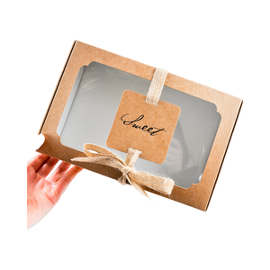 Cajas de Cartón Corrugado Personalizadas para Pasteles, Cajas Blandas con Ventanas para Envasado de Alimentos, Materiales Reciclados, Laminación Mate, Forro de Esponja, Panadería - Product Image 4