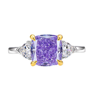 Nuovi prodotti anello di diamante quadrato fiore di ghiaccio taglio 8*8 di alta qualità in argento 925 alta gioielli anelli di nozze per le donne - Product Image 4