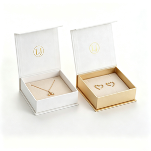 OEM Custom Logo Luxury Rigid Jewelry <b>Gift</b> <b>Box</b> with Magnetic Closure - Foil & Stamping Printing for Necklace Packaging Wholesale - Product Image 1