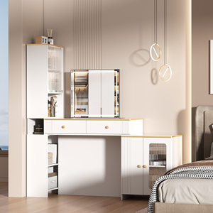 Solución Inteligente de Almacenamiento con Elevación Eléctrica, Tocador con <span class=keywords><strong>Espejo</strong></span> Oculto e Iluminación LED - Product Image 3