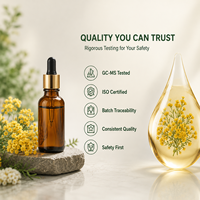 Fournisseurs d'huiles essentielles, huile de fleurs d'immortelle italienne 100% pure non diluée, distillée à la vapeur, pour les soins de la peau, huile essentielle d'Helichrysum