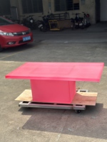 Table basse en acrylique rose givré, panneau épais mat, sur mesure pour salon, décoration intérieure, boutique, exposition en galerie