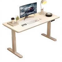 Bureau en métal à hauteur réglable électrique à double moteur avec fonction de levage pour le jeu sur ordinateur, l'étude à domicile et le poste de travail de bureau