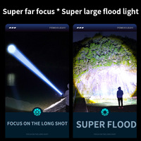 Lampe torche rechargeable longue portée 1,5 km la plus vendue avec zoom rapide et lumière d'urgence latérale rouge et bleue SOS