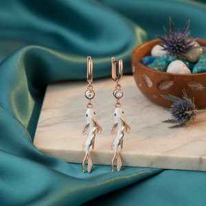 Boucles d'oreilles pendantes en émail Design poisson bijoux fins bijoux turcs faits à la main en gros bijoux en argent Sterling 925 - Product Image 3