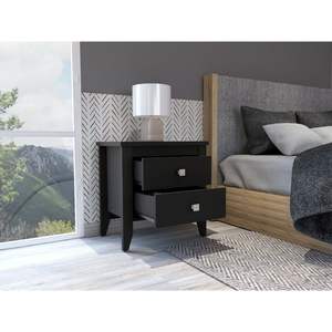 DB Breeze Mesita de noche moderna de cuatro patas para dormitorio Diseño de lujo minimalista de madera maciza con dos cajones para uso en hospital de apartamento - Product Image 5