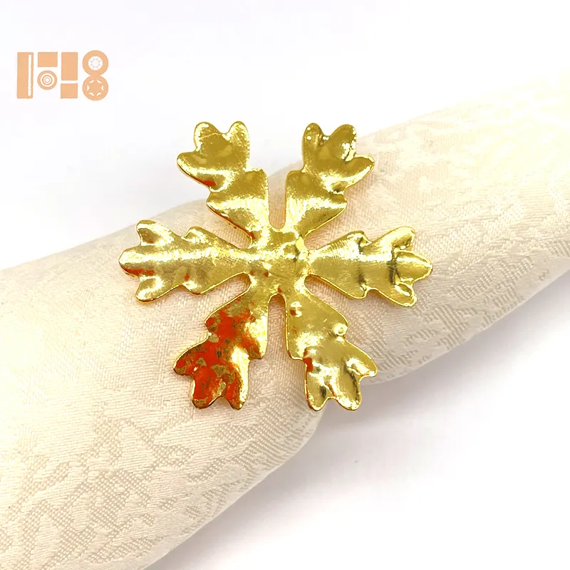 Christmas Snowflake Shaped Napkin Rings Dinning Table Setting Christmas Snowflake Napkin Button Napkin Ring